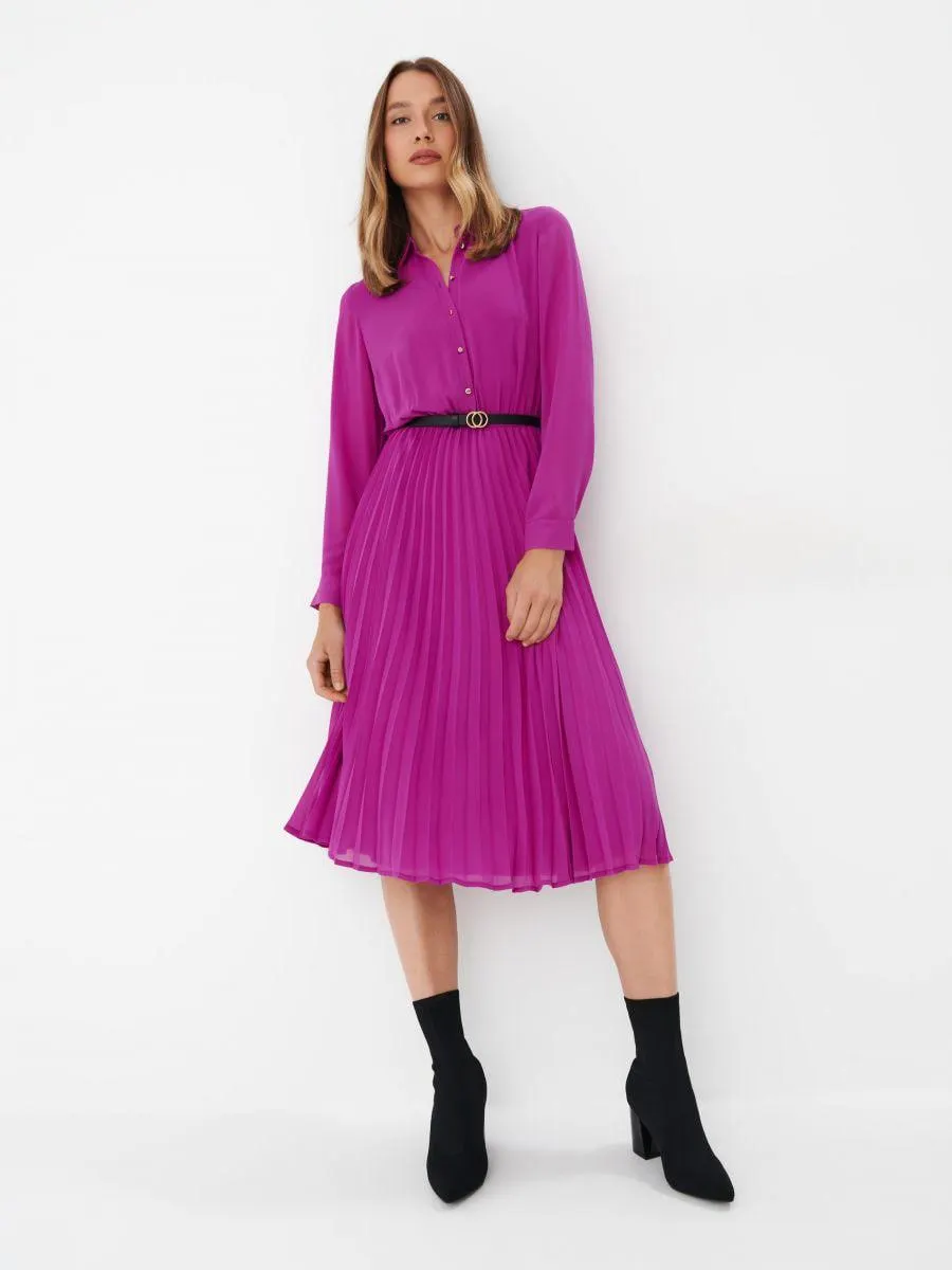 Midi šaty s plisovanou sukní