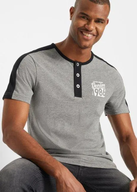 Maglia serafino a maniche corte, slim fit