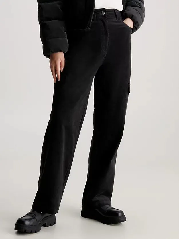 High Rise Corduroy Cargo Pants