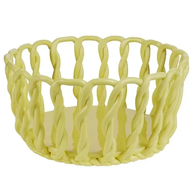 Keramický košík 25 cm - žlutá