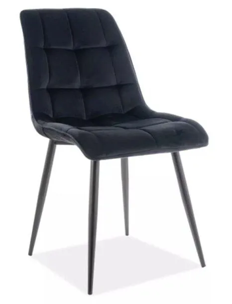 Židle jídelní černá CHIC VELVET