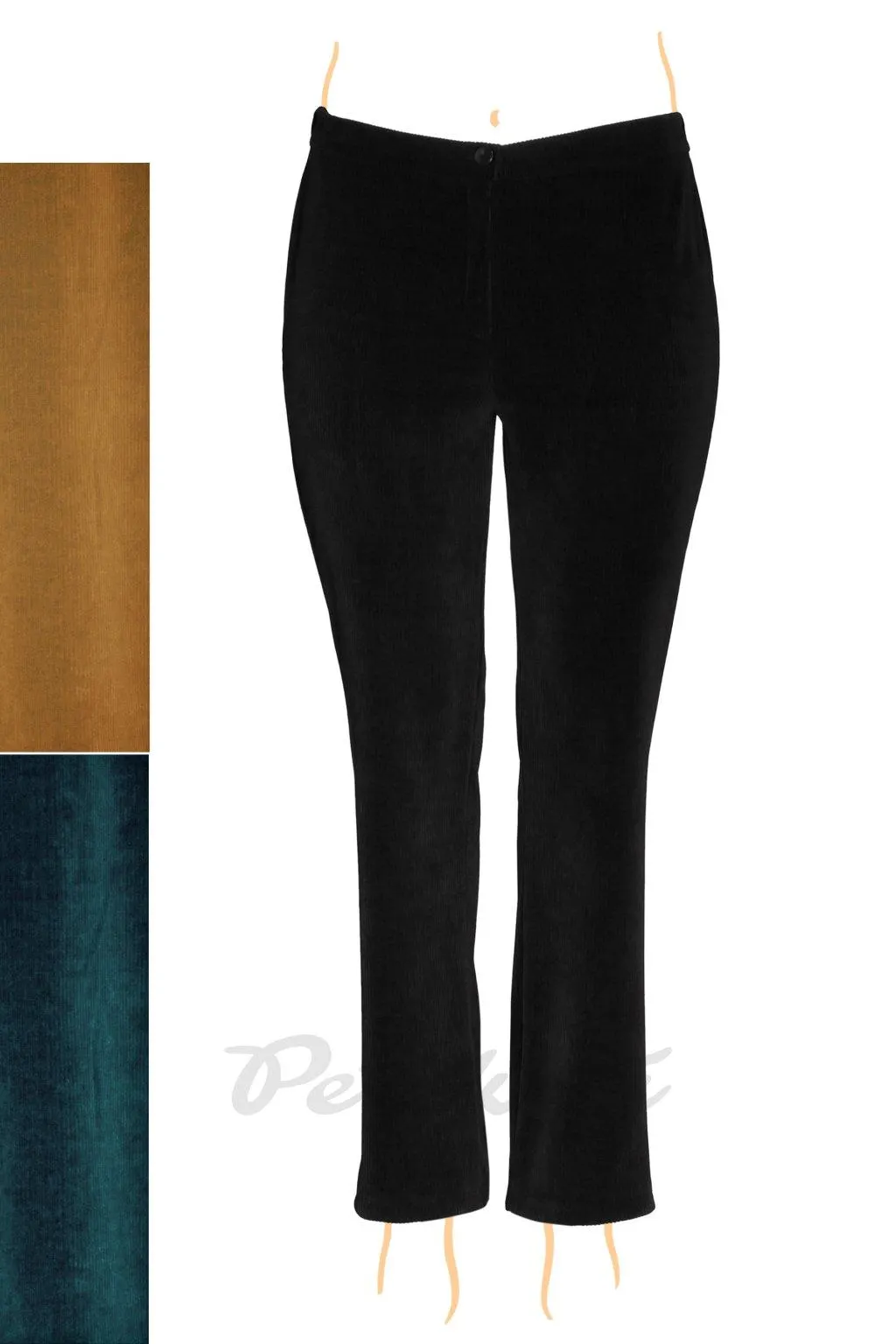 Kalhoty z úpletového manšestru Lucie - jaro a podzim