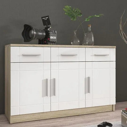 Padre komoda 3D3S, dub sonoma/bílá