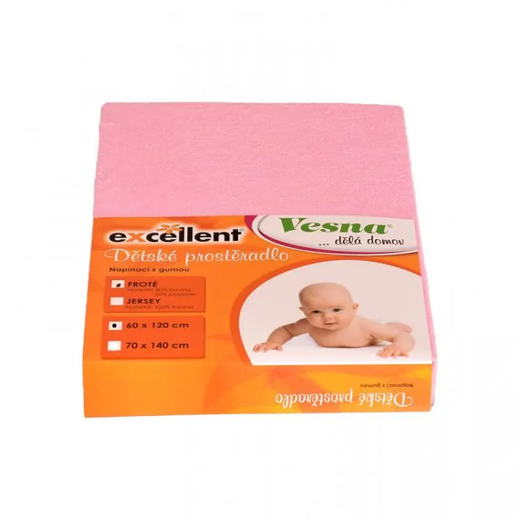 Prostěradlo FROTÉ EXCELLENT dětské růžové