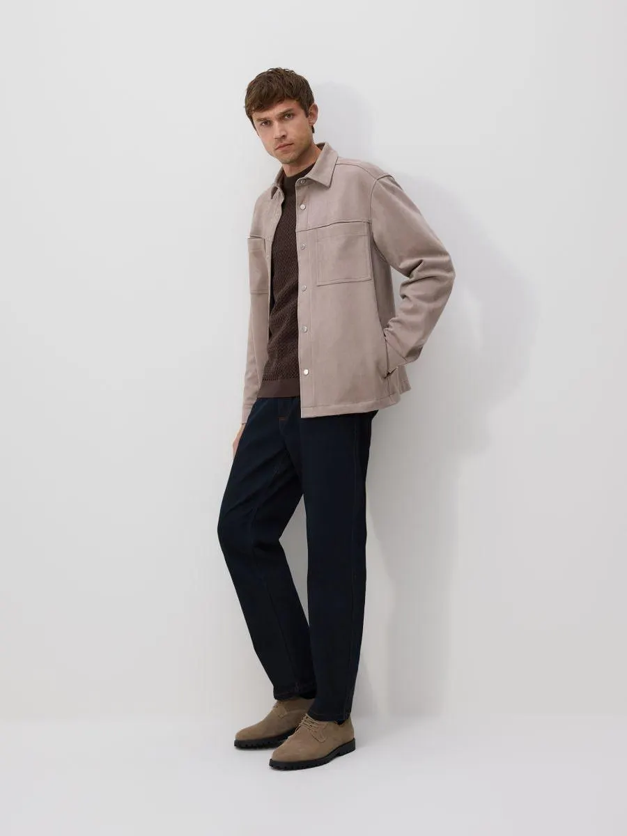 Košile comfort z imitace semiše