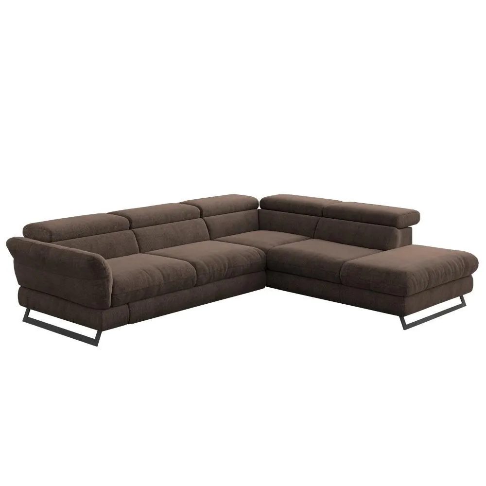 Rohová sedačka rozkládací Naples pravý roh hnědá