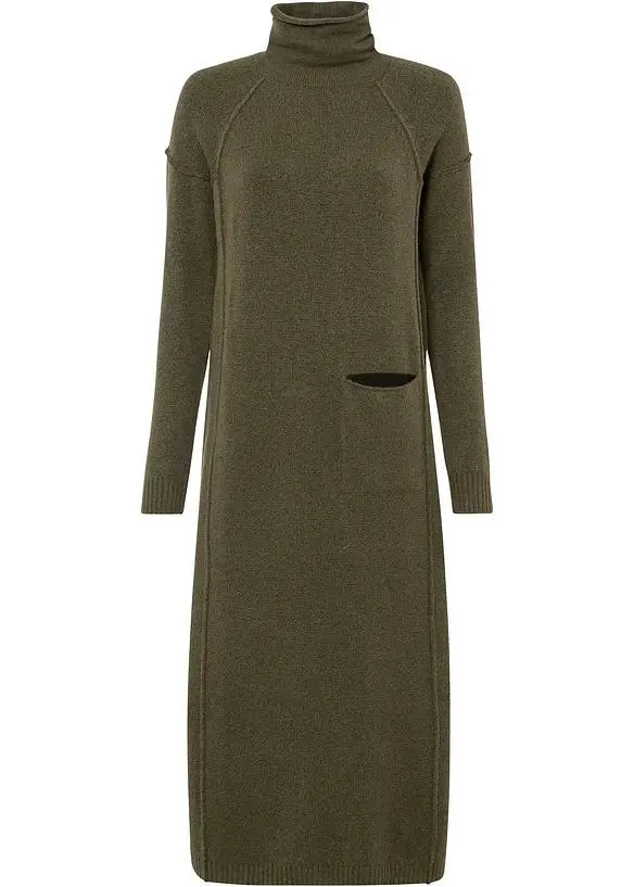 Pletené šaty s rolákovým límcem