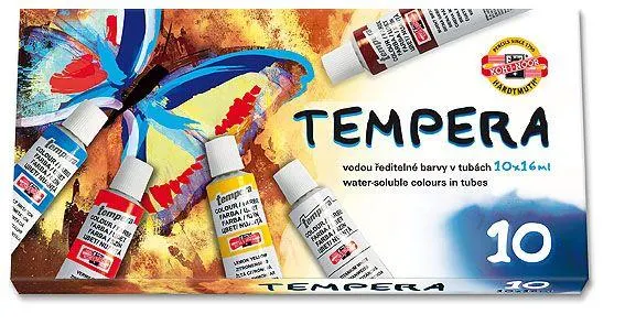 Koh-i-noor - barvy temperové v tubě, 16 ml - 10 barev