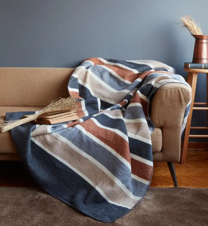 Deka LEA modré pruhy 150x200 cm