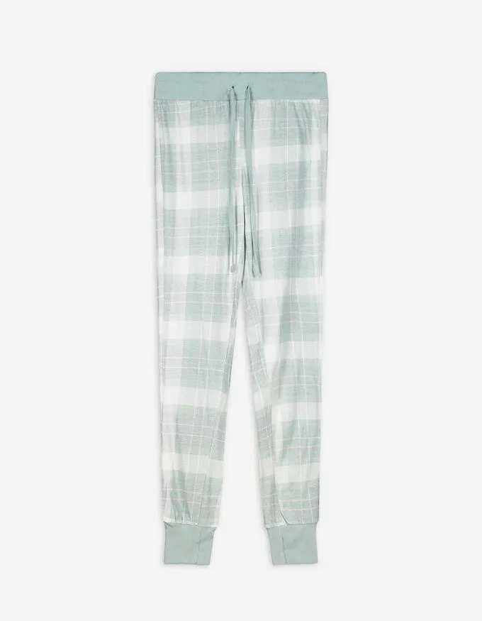 Pyžamové kalhoty - Na spodním lemu šňůrka na stažení - bílá