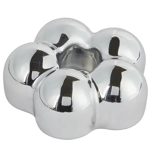 BLOOM Svícen na dlouhou svíčku - stříbrná