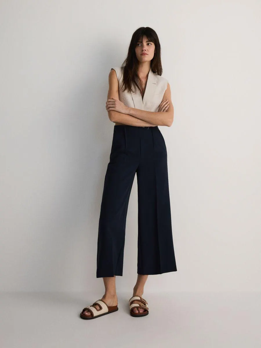 Kalhoty culottes s příměsí viskózy