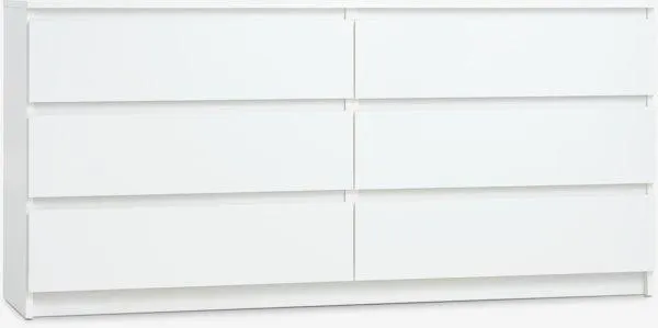 Comodă 3+3 sertare TANGE albă