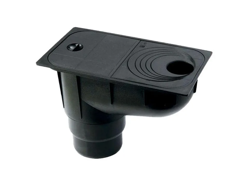 Lapač geiger černý vstup DN 75-125, svislý výstup DN 110