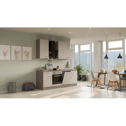 Flex-Well Kuchyně Eico 220 cm/typ 11 - trouba/varná deska/digestoř/myčka