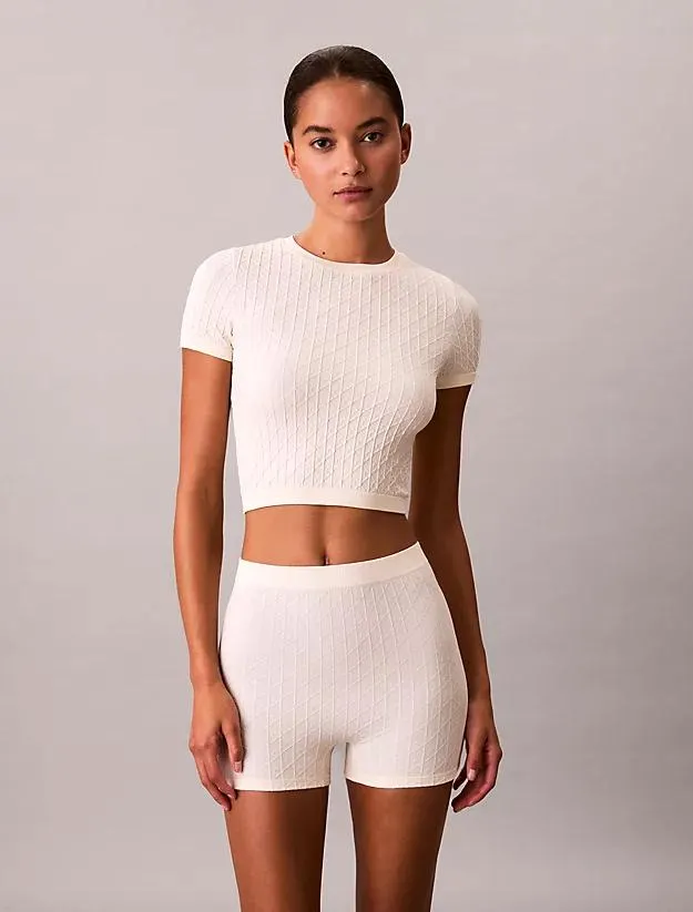 Rib Emblem Seamless Pyjama Top