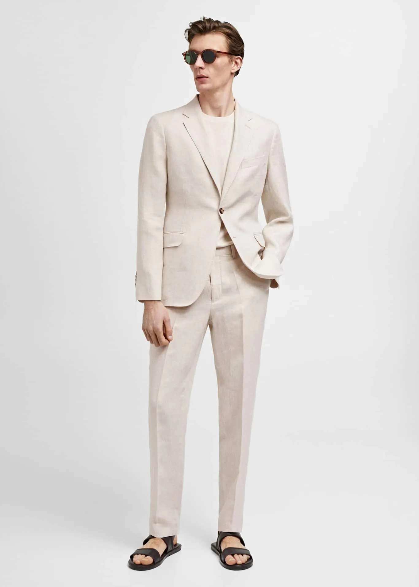 Oblekové sako slim fit 100% len