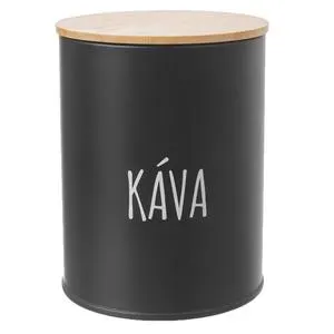 BLACK, černá/bambus Dóza na kávu