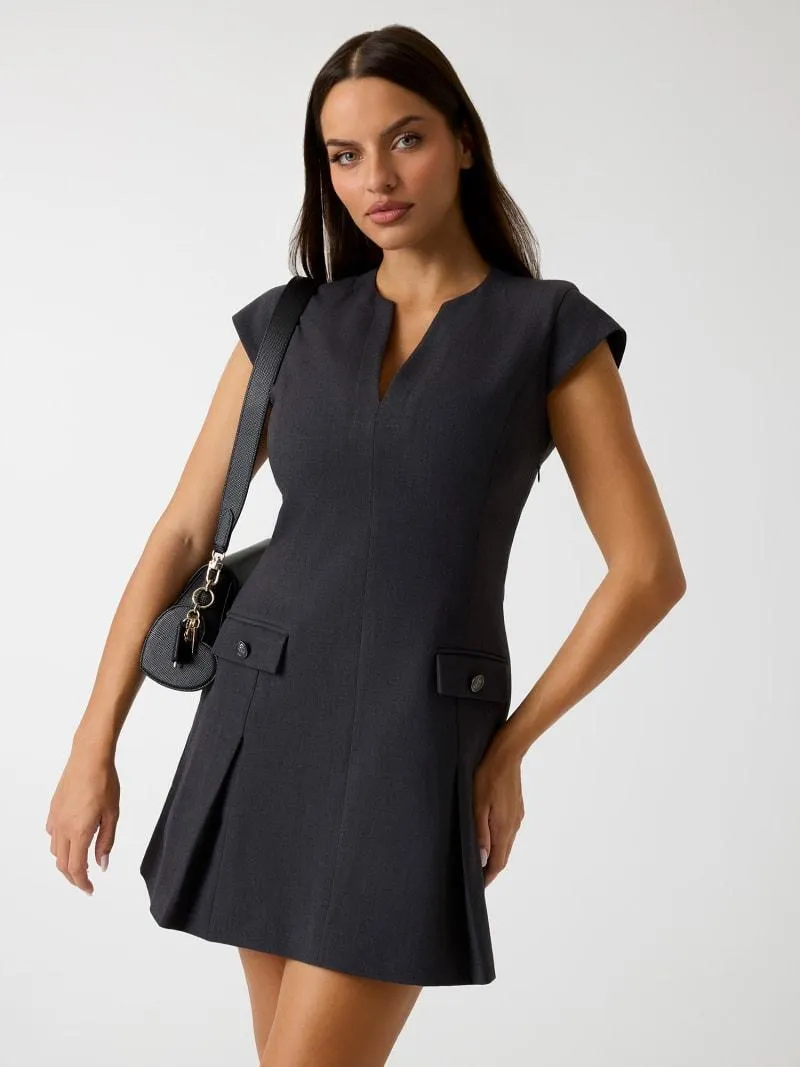 Vestido mini fit-and-flare de franela