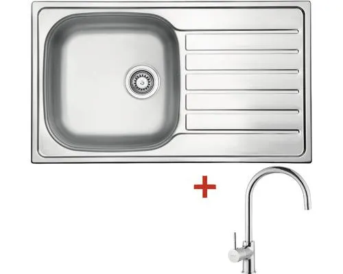 Nerezový dřez s baterií Sinks HYPNOS 860 V+VITALIA 500 x 860 mm HYM8606VVICL