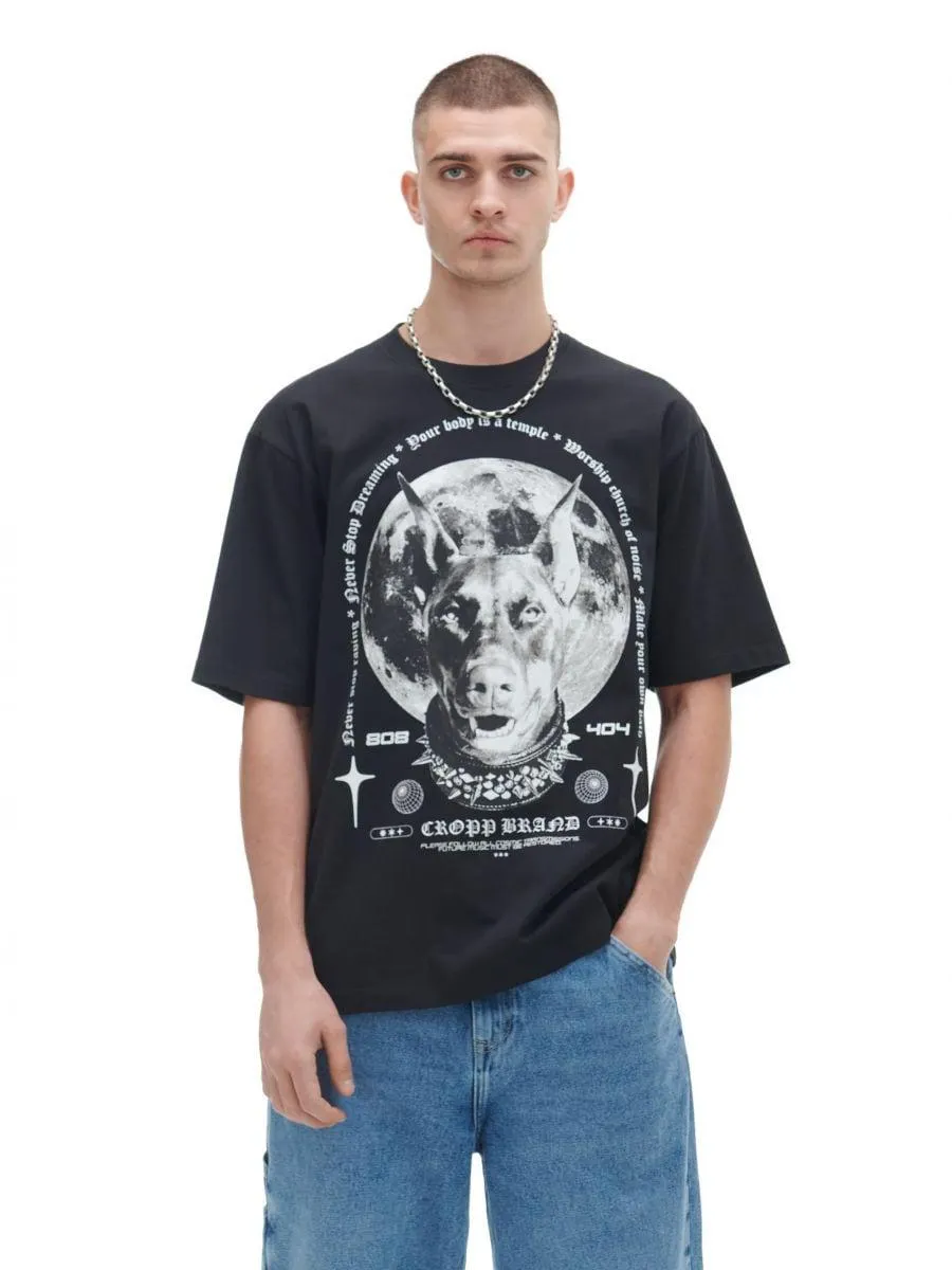 Černé tričko s potiskem