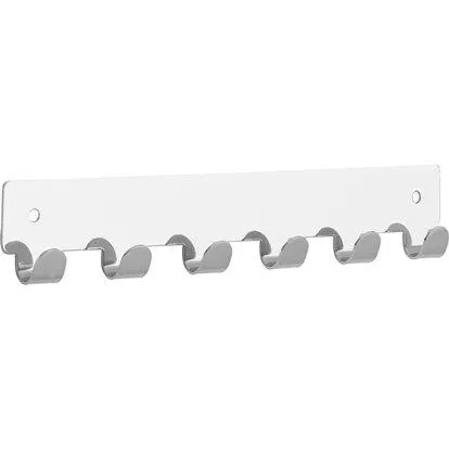 Háčková lišta kovová, lesklá chromovaná, 6 háčků