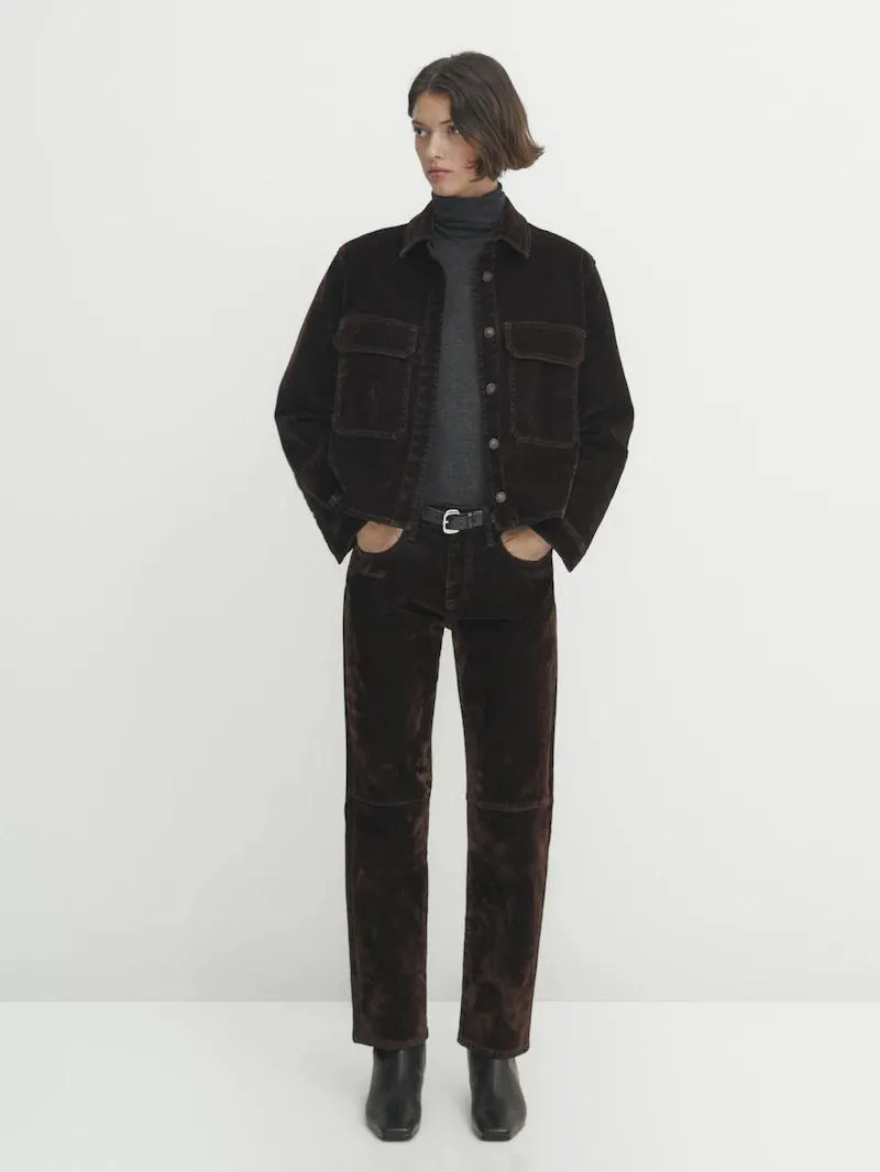 Džínová bunda s flockovaným povrchem