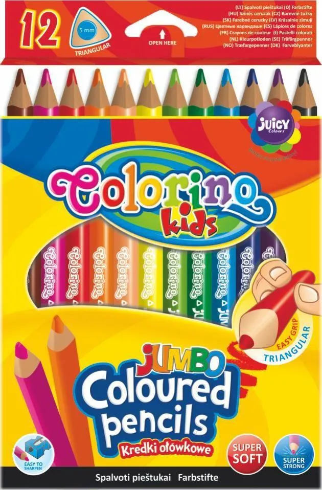 Trojhranné pastelky Colorino JUMBO - 12 barev