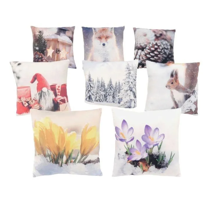 Dekorační polštářek Zimní motivy 25x25 cm mix