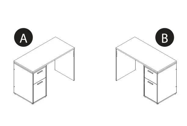 Psací stůl Elias, antracit/dub sonoma