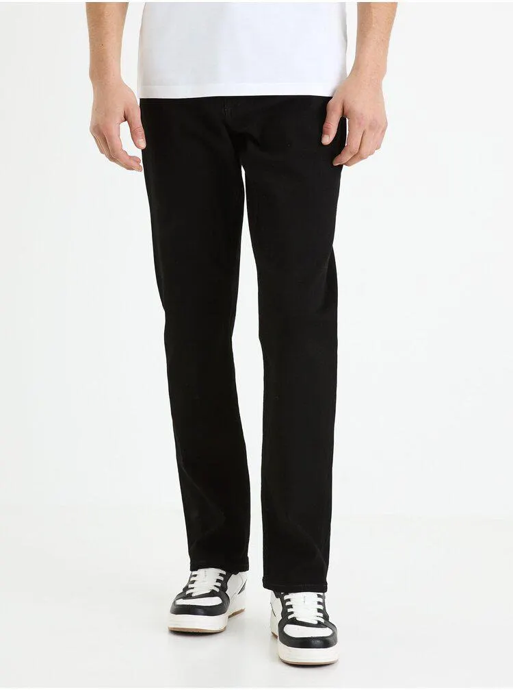 Černé pánské straight fit džíny Celio C15
