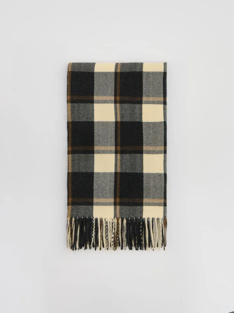 Kostkovaná šála s příměsí viskózy