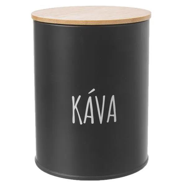 Dóza na kávu BLACK černá/bambus