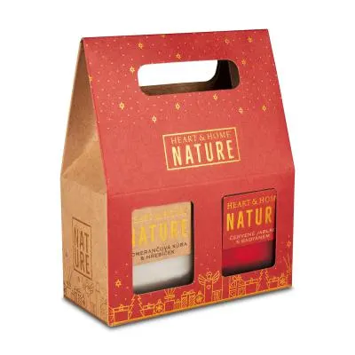 Vánoční sada 2 svíček Heart and Home Nature - Pomerančová kůra