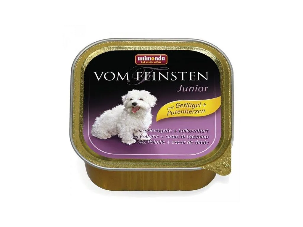 Animonda Vom Feinsten Junior paštika pro psy drůbeží + krůtí srdce 150 g