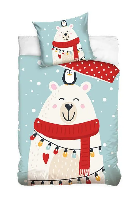 Dětské povlečení Lední medvěd anime 140x200 cm a 70x90 cm