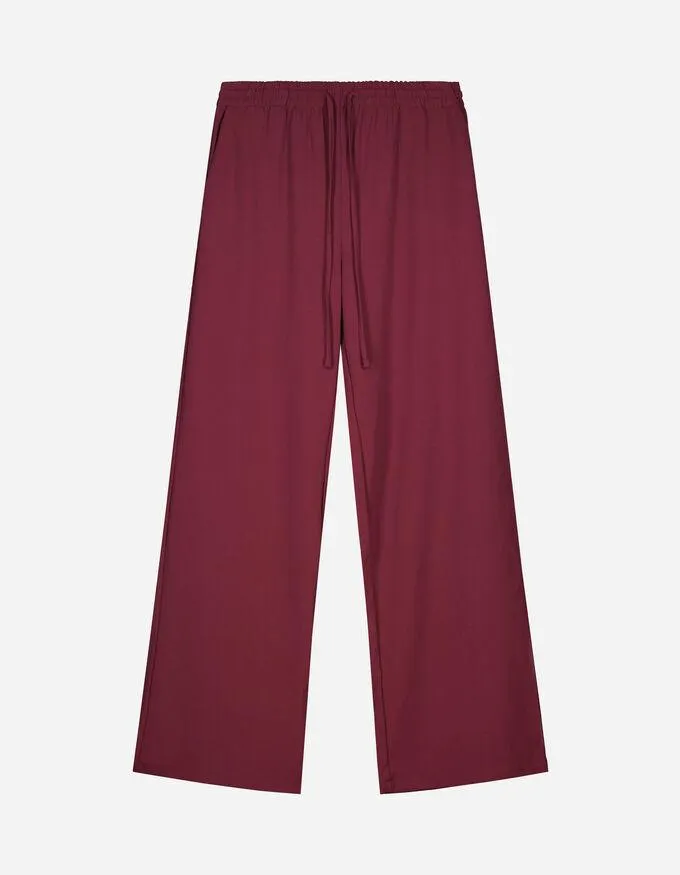 Joggingové kalhoty - Jednobarevné - tmave cervená