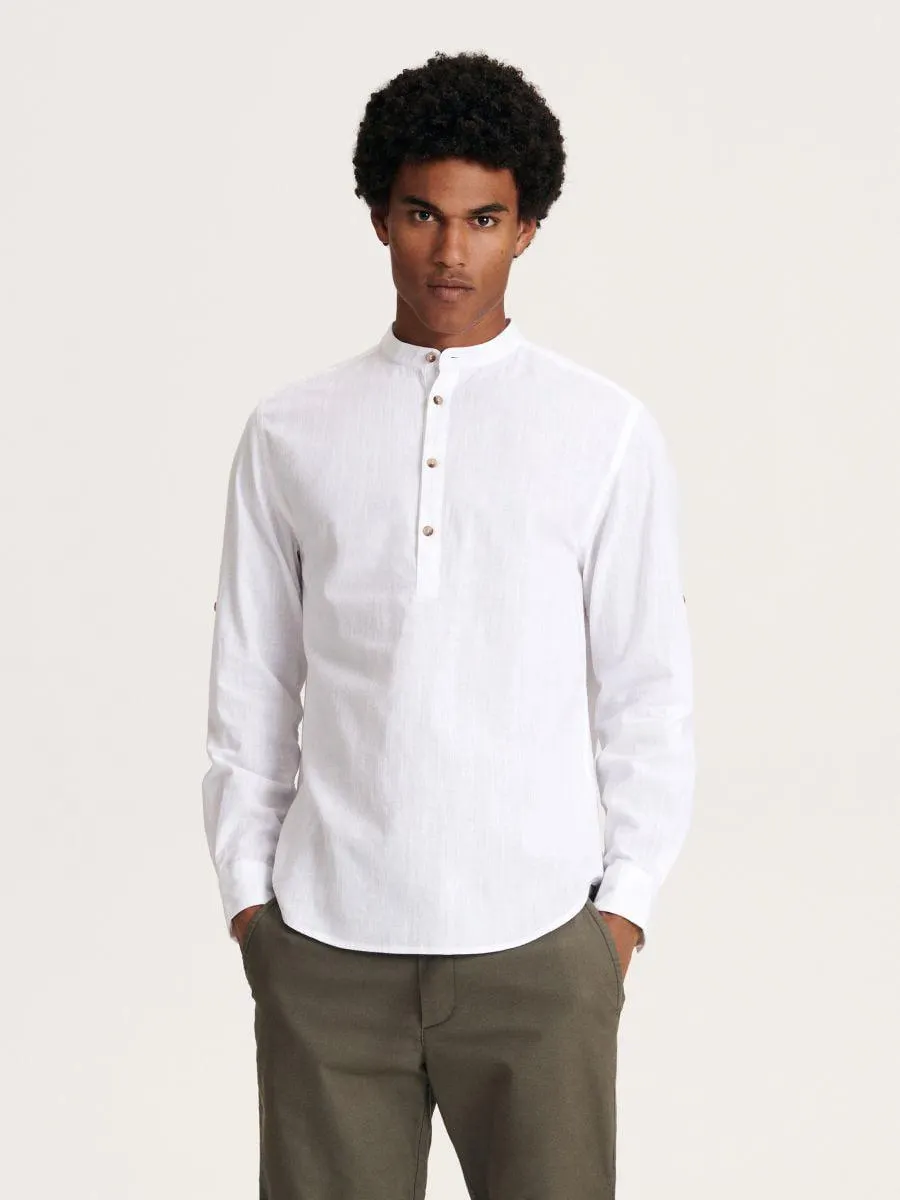 Košile ze směsi lnu regular