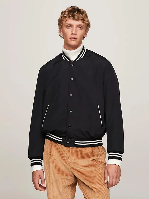 Contrast Stripe Bomber Jacket