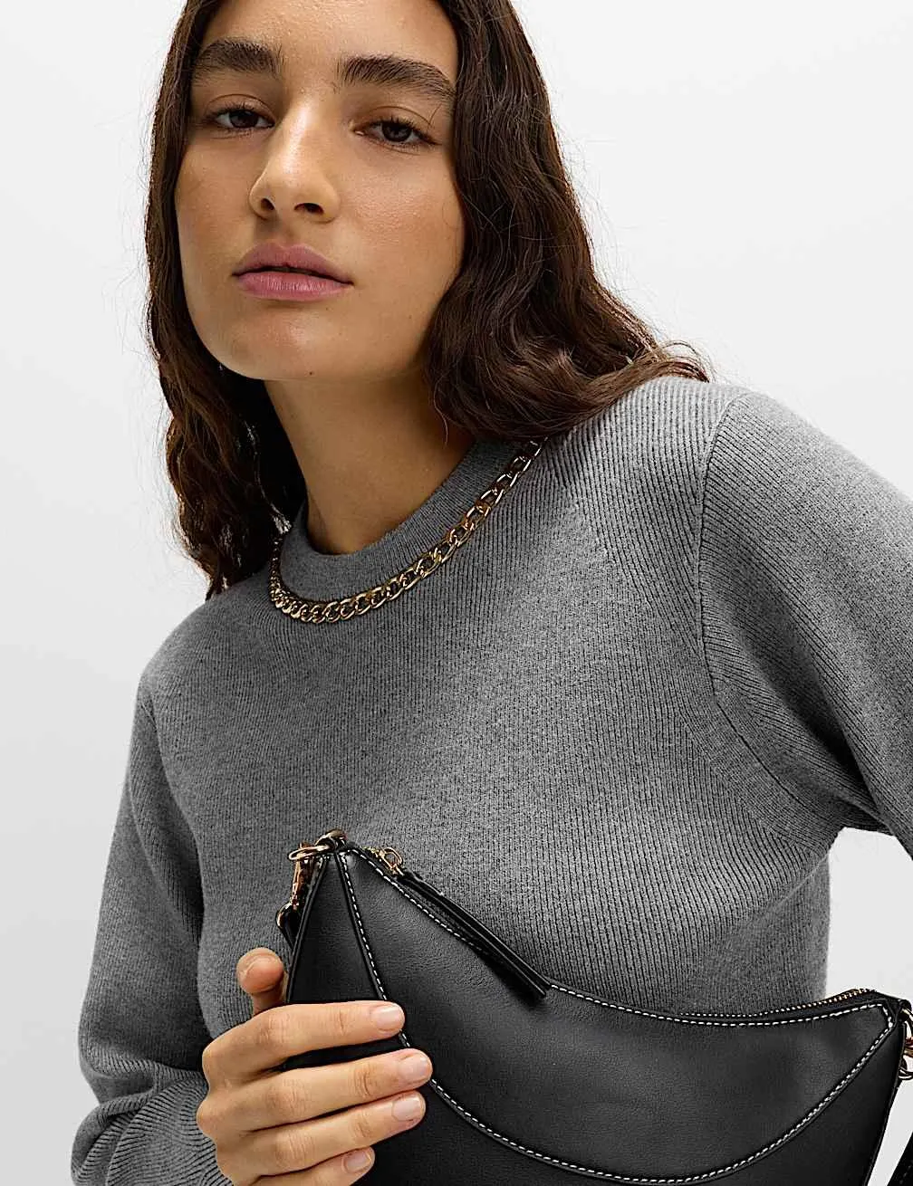 Ribbed Crew Neck Jumper