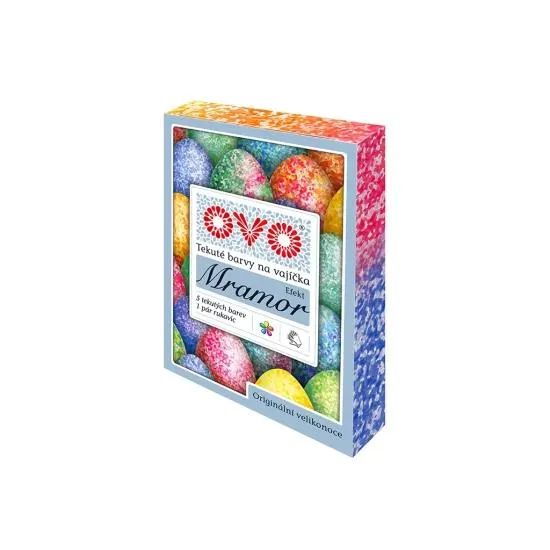 OVO gelové barvy na vajíčka efekt mramor, 5 barev + rukavice, 5 × 5 ml
