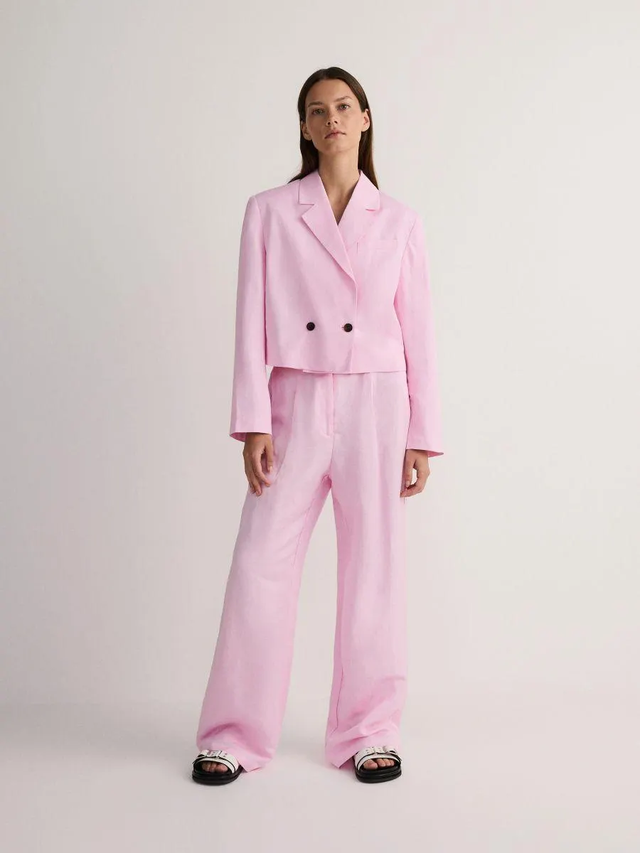 Kalhoty se lnem a viskózou