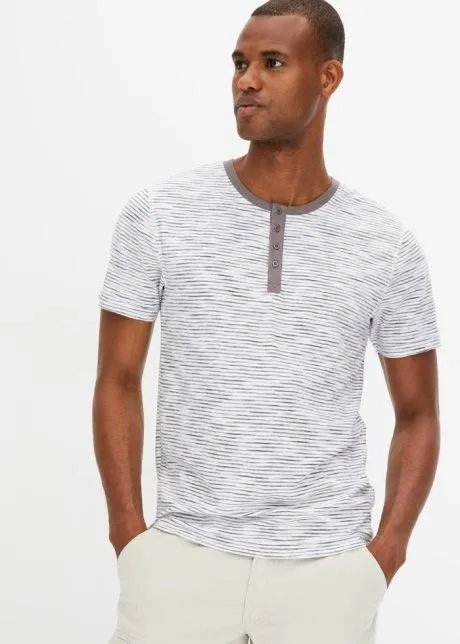 Tričko Henley, krátký rukáv