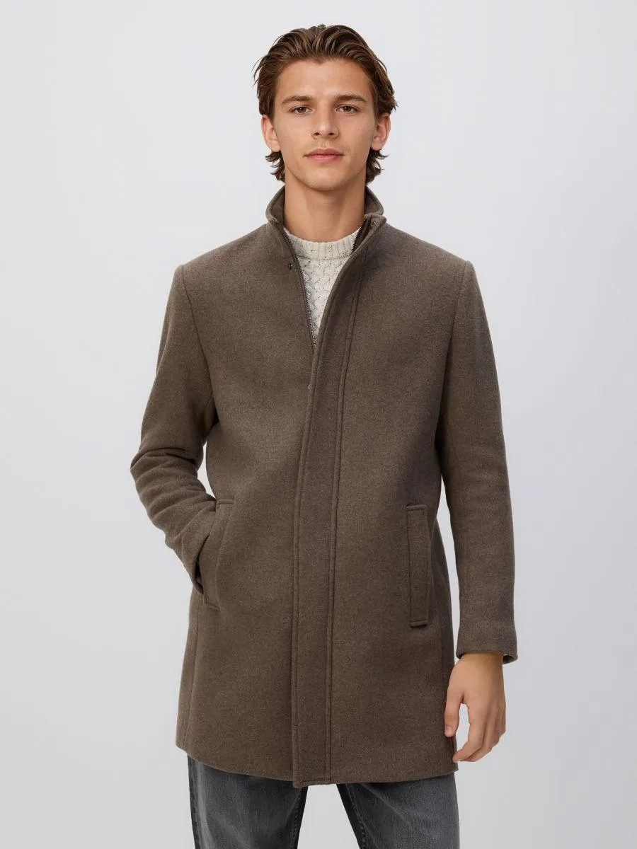 Dlouhý kabát ze směsi vlny