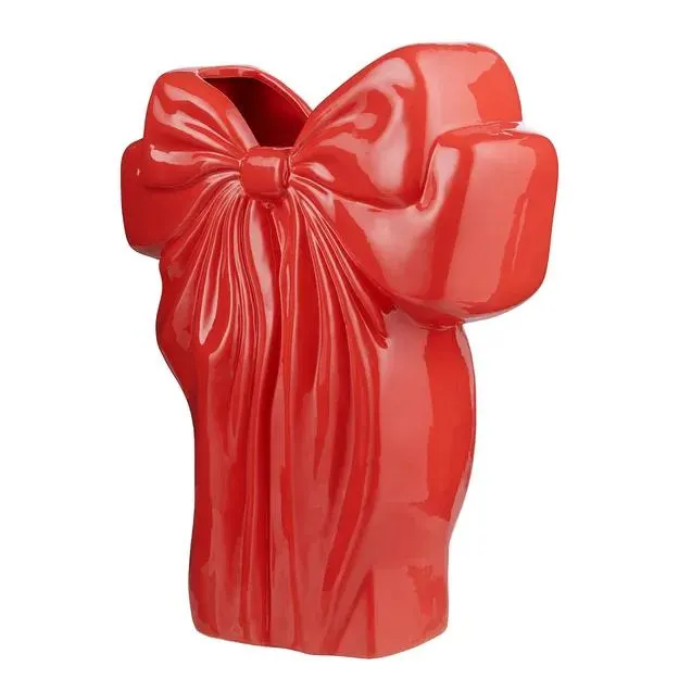 Váza mašle 26 cm - červená