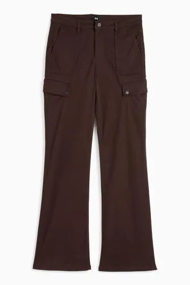 Plátěné kalhoty - high waist - bootcut fit