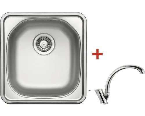 Nerezový dřez s baterií Sinks COMPACT 435 V+EVERA 465 x 435 mm CMM4655VEVCL