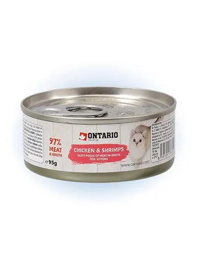 Konzerva Ontario Junior Chicken Pieces + Shrimp 95g