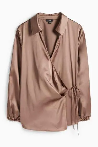 Saténová zavinovací halenka