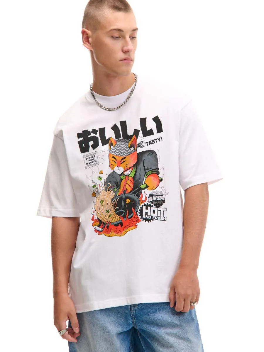 Bílá tričko s potiskem